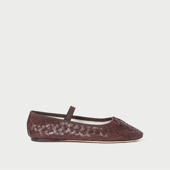 LOEFFLER RANDALL Leonie Espresso Woven Ballet Flat - Picture 2 of 7